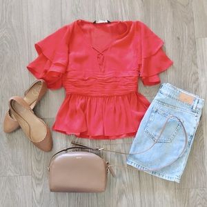 Zara Ruffle Sleeve Blouse